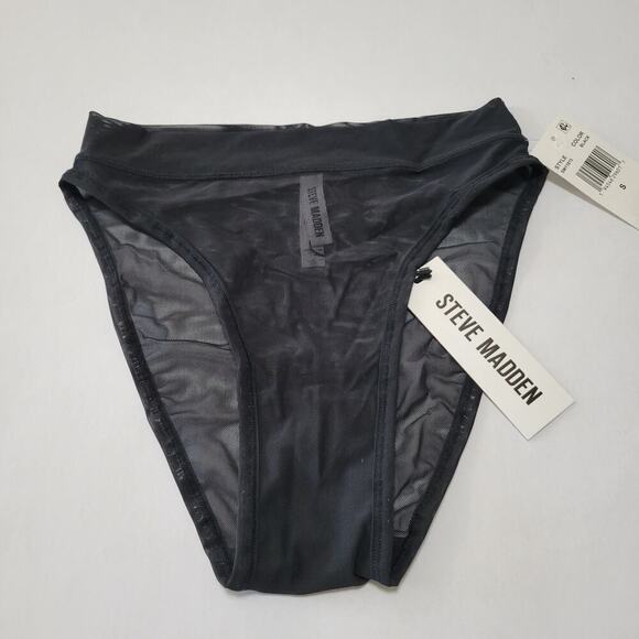 Steve Madden Women's Mesh High-Leg Bikini Underwear SM11875 Black NWT Small - Picture 2 of 6